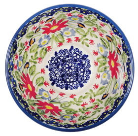 Polish Pottery 5.5" Fancy Bowl (Floral Fantasy) | C018S-P260 Additional Image at PolishPotteryOutlet.com