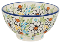 A picture of a Polish Pottery 5.5" Fancy Bowl (Daisy Bouquet) | C018S-TAB3 as shown at PolishPotteryOutlet.com/products/5-5-fancy-bowl-daisy-bouquet