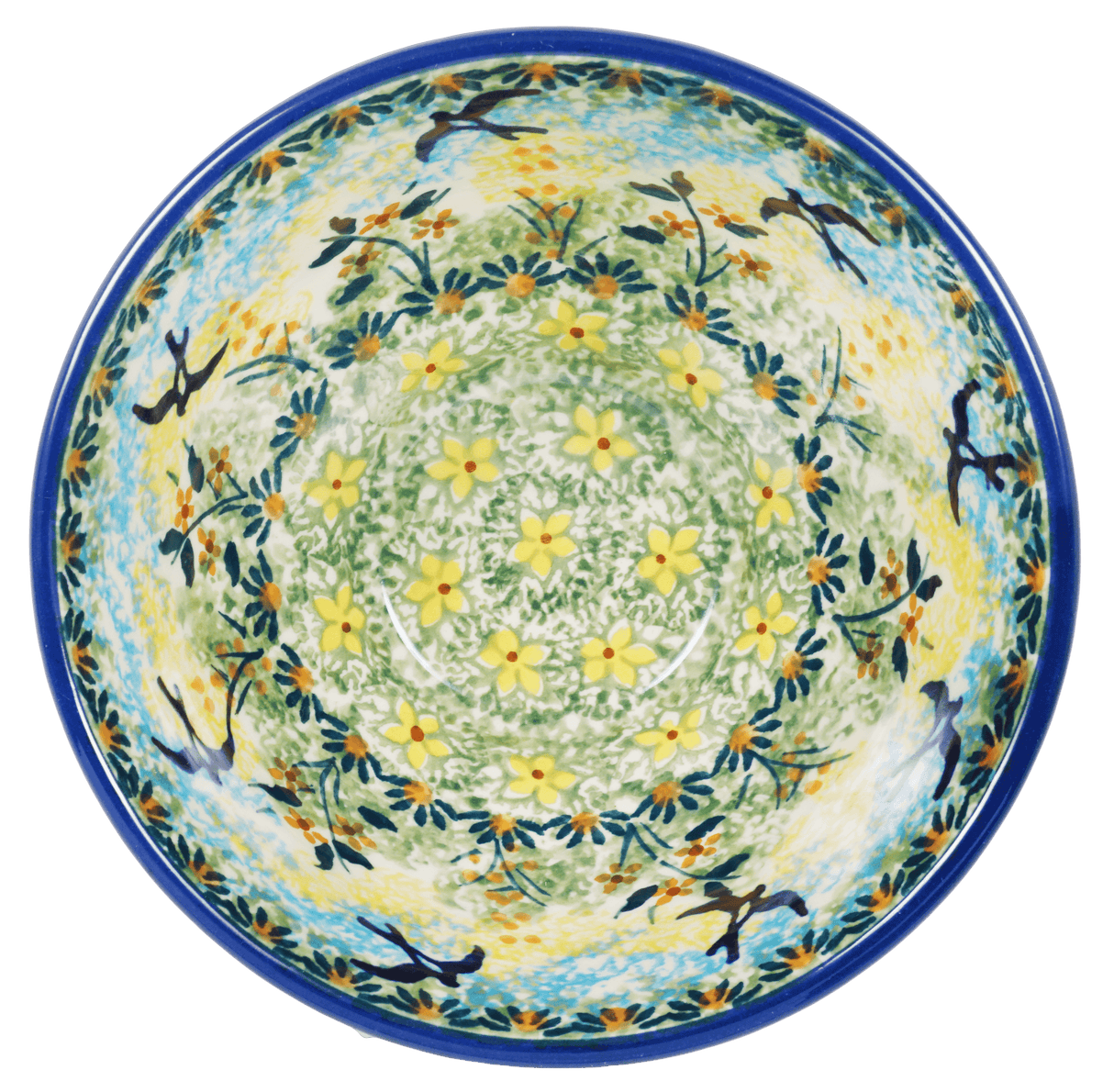 Bowl, Round, Fancy, 5.5" in "Soaring Swallows" by Manufaktura | C018S-WK57