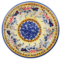 A picture of a Polish Pottery 5.5" Fancy Bowl (Butterfly Bliss) | C018S-WK73 as shown at PolishPotteryOutlet.com/products/5-5-fancy-bowl-butterfly-bliss