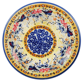 Polish Pottery 5.5" Fancy Bowl (Butterfly Bliss) | C018S-WK73 Additional Image at PolishPotteryOutlet.com