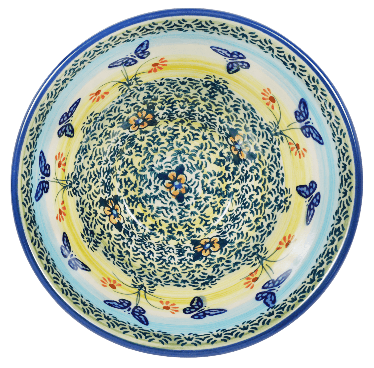 Bowl, Round, Fancy, 5.5" in "Butterflies in Flight" by Manufaktura | C018S-WKM
