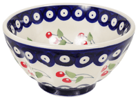 A picture of a Polish Pottery 5.5" Fancy Bowl (Cherry Dot) | C018T-70WI as shown at PolishPotteryOutlet.com/products/5-5-fancy-bowl-cherry-dot