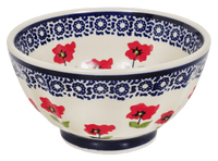 A picture of a Polish Pottery 5.5" Fancy Bowl (Poppy Garden) | C018T-EJ01 as shown at PolishPotteryOutlet.com/products/5-5-fancy-bowl-poppy-garden