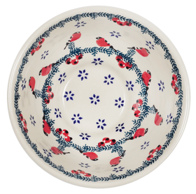 Polish Pottery 5.5" Fancy Bowl (Red Bird) | C018T-GILE Additional Image at PolishPotteryOutlet.com