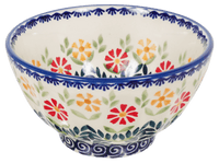 A picture of a Polish Pottery 5.5" Fancy Bowl (Flower Power) | C018T-JS14 as shown at PolishPotteryOutlet.com/products/5-5-fancy-bowl-flower-power