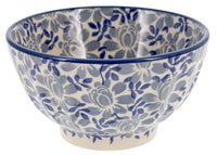 A picture of a Polish Pottery 5.5" Fancy Bowl (English Blue) | C018U-AS53 as shown at PolishPotteryOutlet.com/products/5-5-fancy-bowl-english-blue-c018u-as53