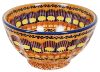 A picture of a Polish Pottery 5.5" Fancy Bowl (Desert Sunrise) | C018U-KLJ as shown at PolishPotteryOutlet.com/products/5-5-fancy-bowl-desert-sunrise