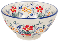 A picture of a Polish Pottery 5.5" Fancy Bowl (Fresh Flowers) | C018U-MS02 as shown at PolishPotteryOutlet.com/products/5-5-fancy-bowl-fresh-flowers