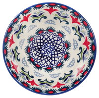 A picture of a Polish Pottery 5.5" Fancy Bowl (Scandinavian Scarlet) | C018U-P295 as shown at PolishPotteryOutlet.com/products/5-5-fancy-bowl-scandinavian-scarlet