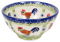 A picture of a Polish Pottery 5.5" Fancy Bowl (Chicken Dance) | C018U-P320 as shown at PolishPotteryOutlet.com/products/5-5-fancy-bowl-chicken-dance