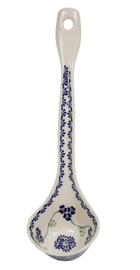 A picture of a Polish Pottery Soup Ladle (Vineyard in Bloom) | C020T-MCP as shown at PolishPotteryOutlet.com/products/soup-ladle-vineyard-in-bloom
