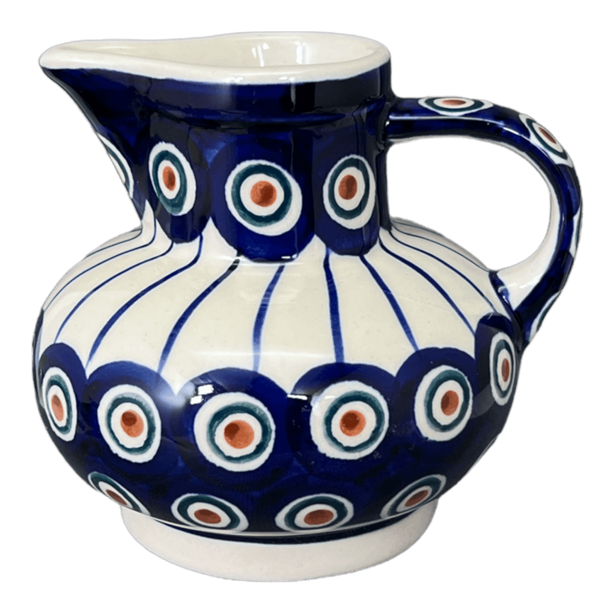 Creamer, Big Belly, 8 oz in "Peacock in Line" by Manufaktura | D008T-54A