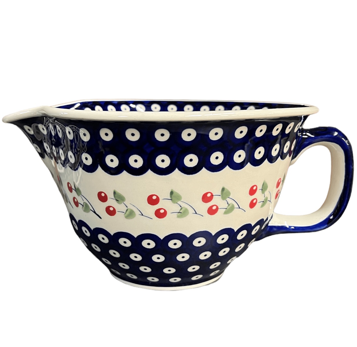 Bowl, Round, Batter Bowl, 2.5 Quart in "Cherry Dot" by Manufaktura | D014T-70WI