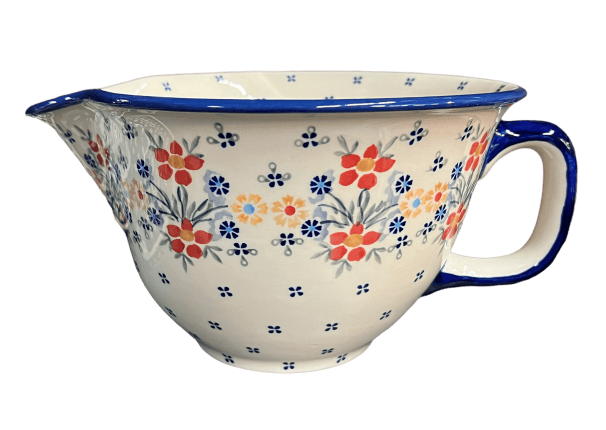 Bowl, Round, Batter Bowl, 2.5 Quart in "Fresh Flowers" by Manufaktura | D014U-MS02