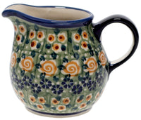A picture of a Polish Pottery The Cream of Creamers - "Basia" (Perennial Garden) | D019S-LM as shown at PolishPotteryOutlet.com/products/the-cream-of-creamers-basia-perennial-garden-d019s-lm