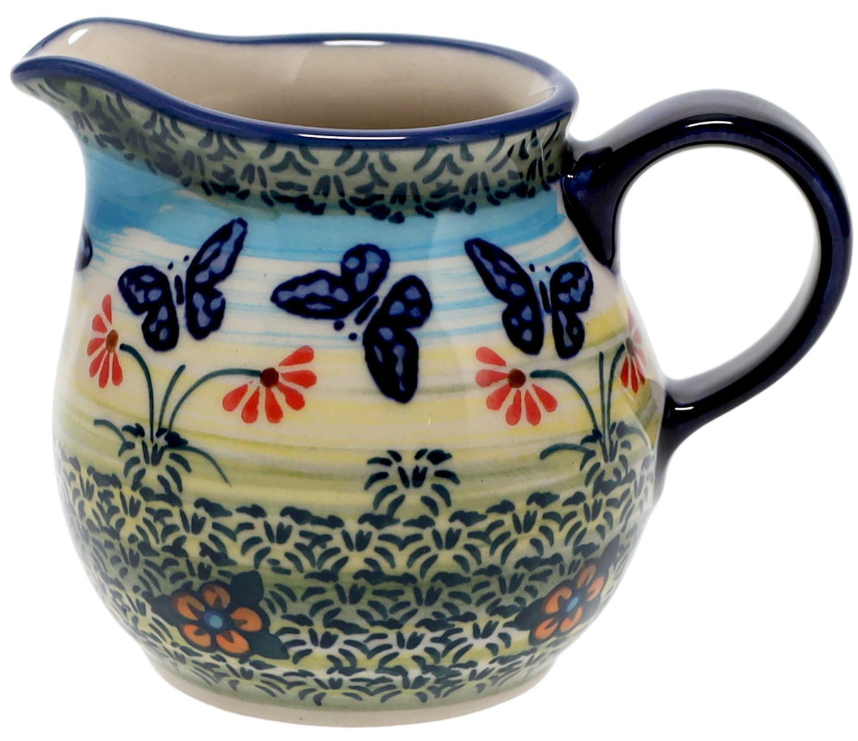 Creamer, The Cream of Creamers-"Basia", 6.5 oz in "Butterflies in Flight" by Manufaktura | D019S-WKM
