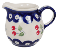 A picture of a Polish Pottery The Cream of Creamers - "Basia" (Cherry Dot) | D019T-70WI as shown at PolishPotteryOutlet.com/products/the-cream-of-creamers-basia-cherry-dot