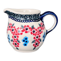 A picture of a Polish Pottery The Cream of Creamers - "Basia" (Floral Symmetry) | D019T-DH18 as shown at PolishPotteryOutlet.com/products/the-cream-of-creamers-basia-floral-symmetry-d019t-dh18