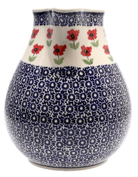 A picture of a Polish Pottery 3 Liter Pitcher (Poppy Garden) | D028T-EJ01 as shown at PolishPotteryOutlet.com/products/the-3-liter-pitcher-poppy-garden-d028t-ej01