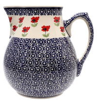 A picture of a Polish Pottery 3 Liter Pitcher (Poppy Garden) | D028T-EJ01 as shown at PolishPotteryOutlet.com/products/the-3-liter-pitcher-poppy-garden-d028t-ej01