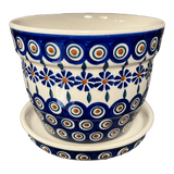 Flower Pot, with Saucer, 6" in "Floral Peacock" by Manufaktura | D036T-54KK
