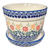 Flower Pot, with Saucer, 6" in "Flower Power" by Manufaktura | D036T-JS14