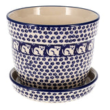 Flower Pot, with Saucer, 6" in "Kitty Cat Path" by Manufaktura | D036T-KOT6