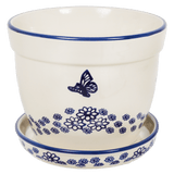 Flower Pot, with Saucer, 8" in "Butterfly Garden" by Manufaktura | D037T-MOT1