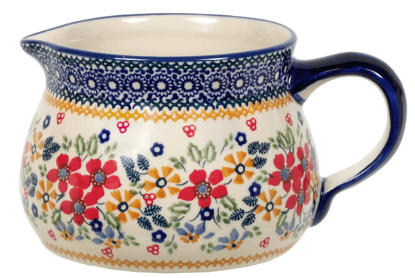 Blue Rose Polish Pottery Mardi Gras Pitcher