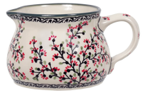 A picture of a Polish Pottery 1 Liter Pitcher (Cherry Blossom) | D044S-DPGJ as shown at PolishPotteryOutlet.com/products/the-1-liter-wide-mouth-pitcher-cherry-blossom