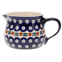 A picture of a Polish Pottery The 1/2 L Wide Mouth Pitcher (Mosquito) | D045T-70 as shown at PolishPotteryOutlet.com/products/the-1-2-l-wide-mouth-pitcher-mosquito