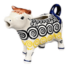 Polish Pottery Cow Creamer (Hypnotic Night) | D081M-CZZC at PolishPotteryOutlet.com