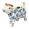 Polish Pottery Cow Creamer (Scattered Blues) | D081S-AS45 at PolishPotteryOutlet.com