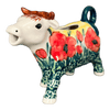 Polish Pottery Cow Creamer (Poppies in Bloom) | D081S-JZ34 at PolishPotteryOutlet.com