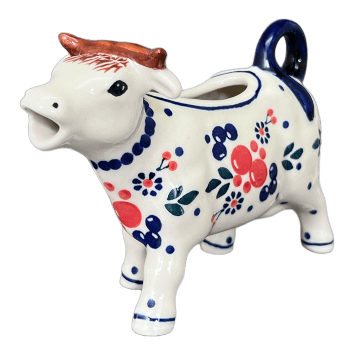 Creamer, Cow, 4 oz in "Berry Dot" by Manufaktura | D081T-BL04