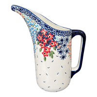 A picture of a Polish Pottery 1.5 Liter Fancy Pitcher (Brilliant Garden) | D084S-DPLW as shown at PolishPotteryOutlet.com/products/1-5-liter-fancy-pitcher-brilliant-garden-d084s-dplw