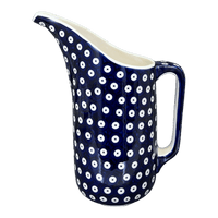 A picture of a Polish Pottery 1.5 Liter Fancy Pitcher (Dot to Dot) | D084T-70A as shown at PolishPotteryOutlet.com/products/1-5-liter-fancy-pitcher-dot-to-dot-d084t-70a