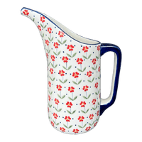 A picture of a Polish Pottery 1.5 Liter Fancy Pitcher (Simply Beautiful) | D084T-AC61 as shown at PolishPotteryOutlet.com/products/1-5-liter-fancy-pitcher-simply-beautiful-d084t-ac61