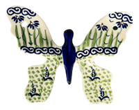 A picture of a Polish Pottery Butterfly Figurine (Riverbank) | F039T-MC15 as shown at PolishPotteryOutlet.com/products/butterfly-figurine-riverbank-f039t-mc15