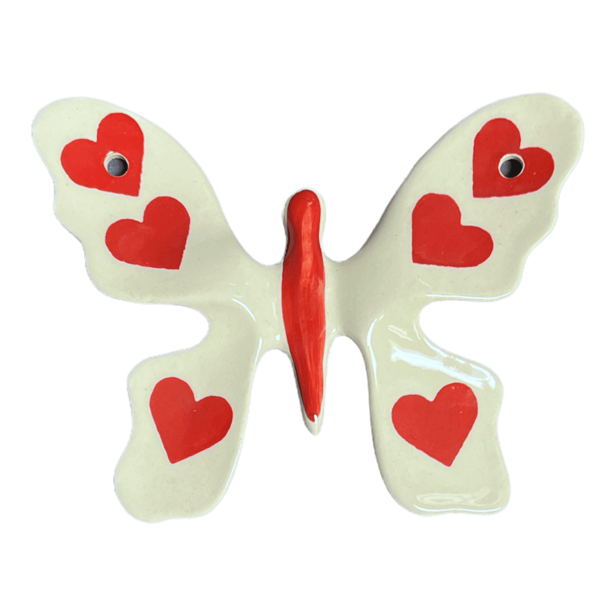 Figurine, Butterfly, 5" in "Whole Hearted Red" by Manufaktura | F039T-SEDC