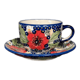 Cup & Saucer, 7 oz in "Poppies & Posies" by Manufaktura | F043S-IM02