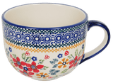 Cup, Latte, 18 oz in "Ruby Bouquet" by Manufaktura | F044S-DPCS