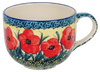 Polish Pottery Latte Cup (Poppies in Bloom) | F044S-JZ34 at PolishPotteryOutlet.com