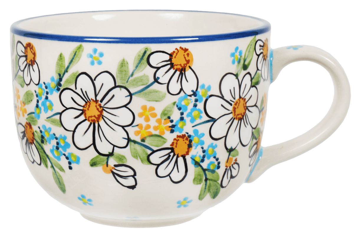 Cup, Latte, 18 oz in "Daisy Bouquet" by Manufaktura | F044S-TAB3