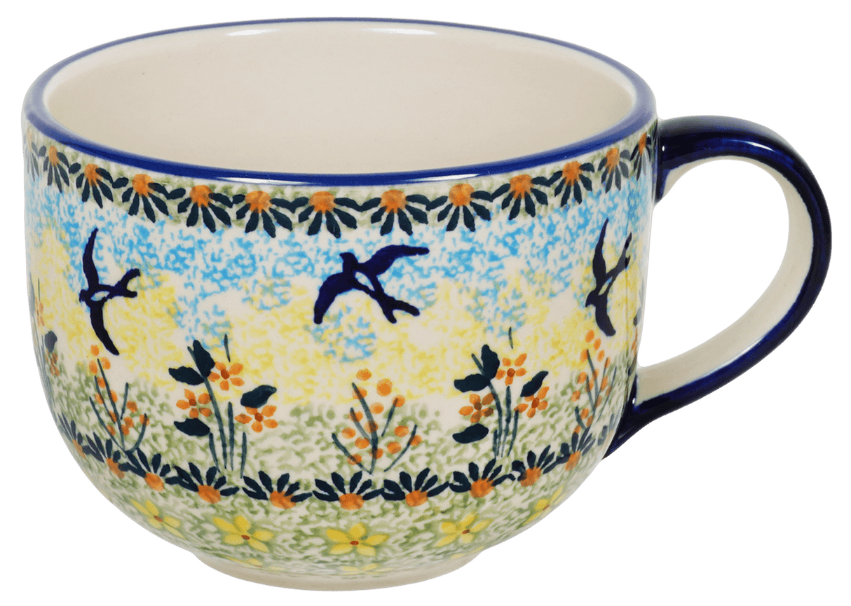 Cup, Latte, 18 oz in "Soaring Swallows" by Manufaktura | F044S-WK57