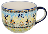Cup, Latte, 18 oz in "Soaring Swallows" by Manufaktura | F044S-WK57