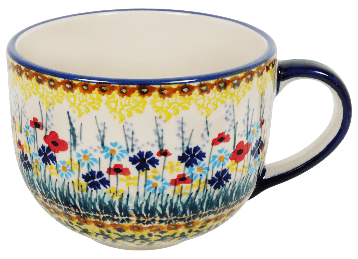 Cup, Latte, 18 oz in "Sunlit Wildflowers" by Manufaktura | F044S-WK77