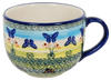 Polish Pottery Latte Cup (Butterflies in Flight) | F044S-WKM at PolishPotteryOutlet.com