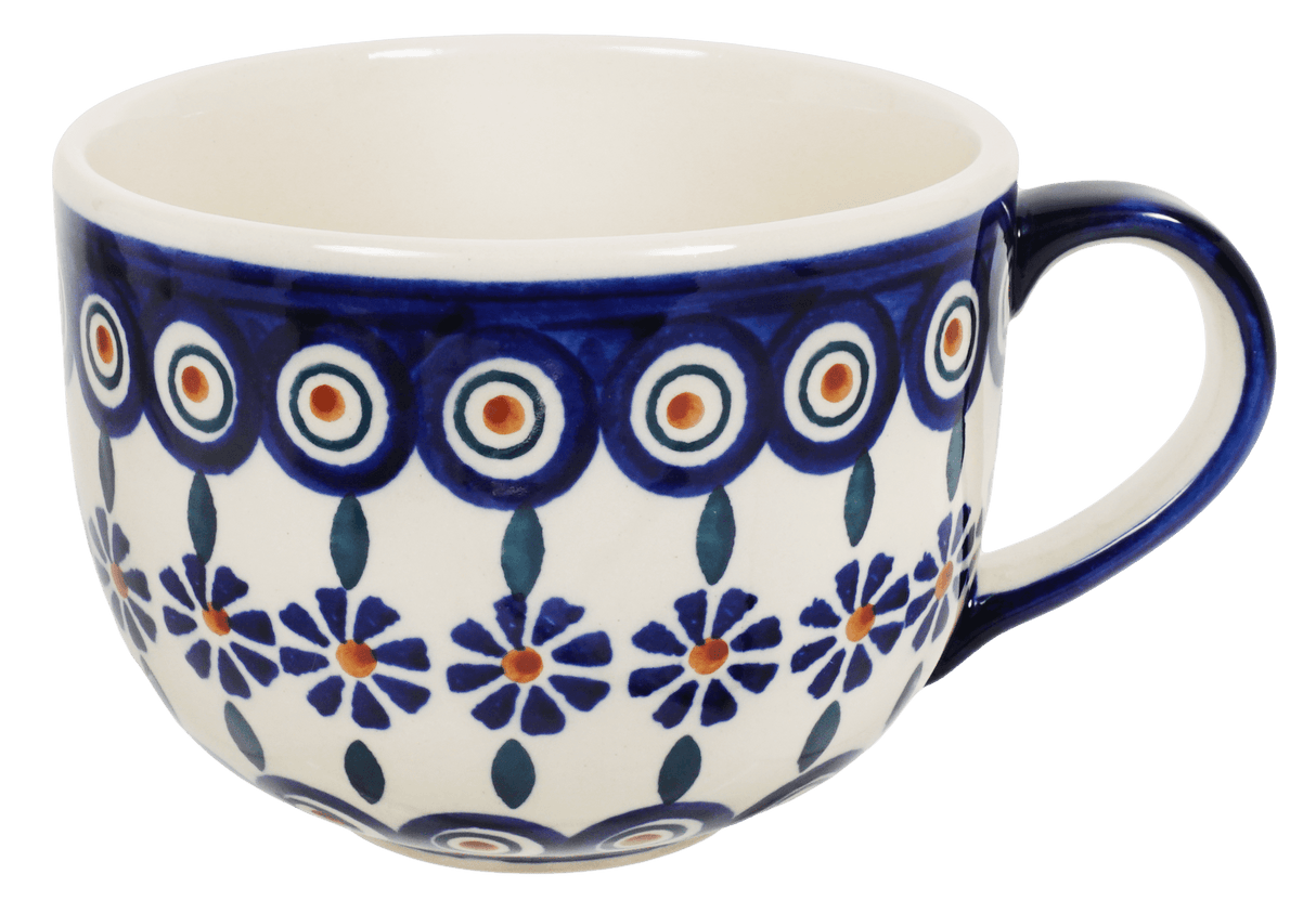 Cup, Latte, 18 oz in "Floral Peacock" by Manufaktura | F044T-54KK